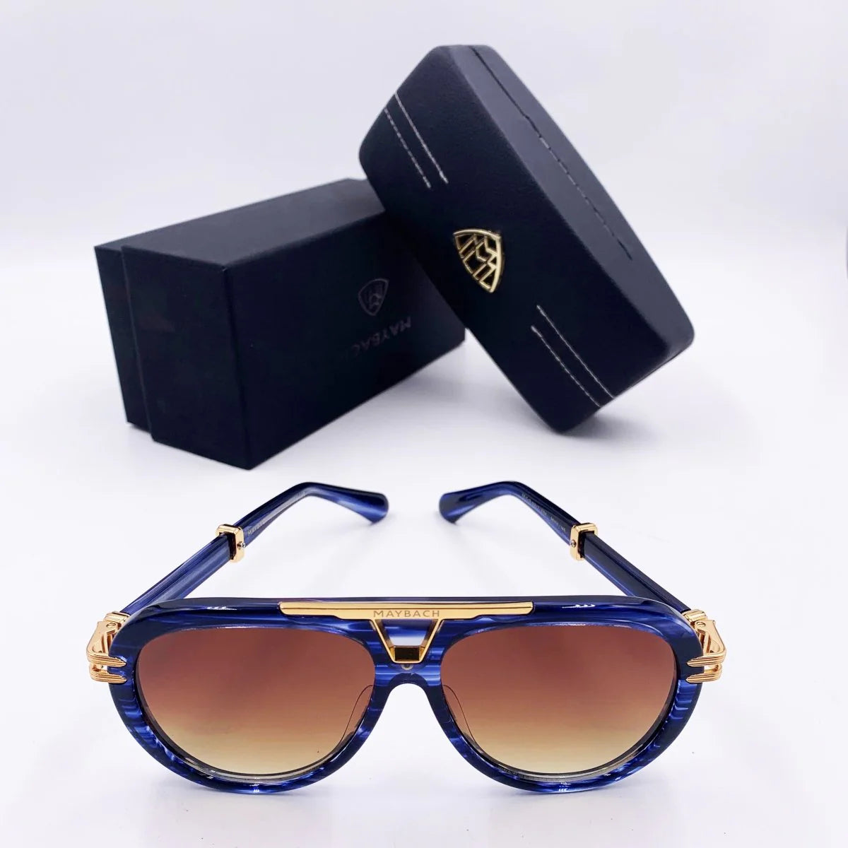 Lunettes de soleil Hommes: MAYBACH Z104 Marron/Bleu grif