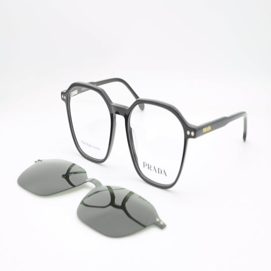 Lunettes PRADA avec Clip Solaire – Élégance et Polyvalence